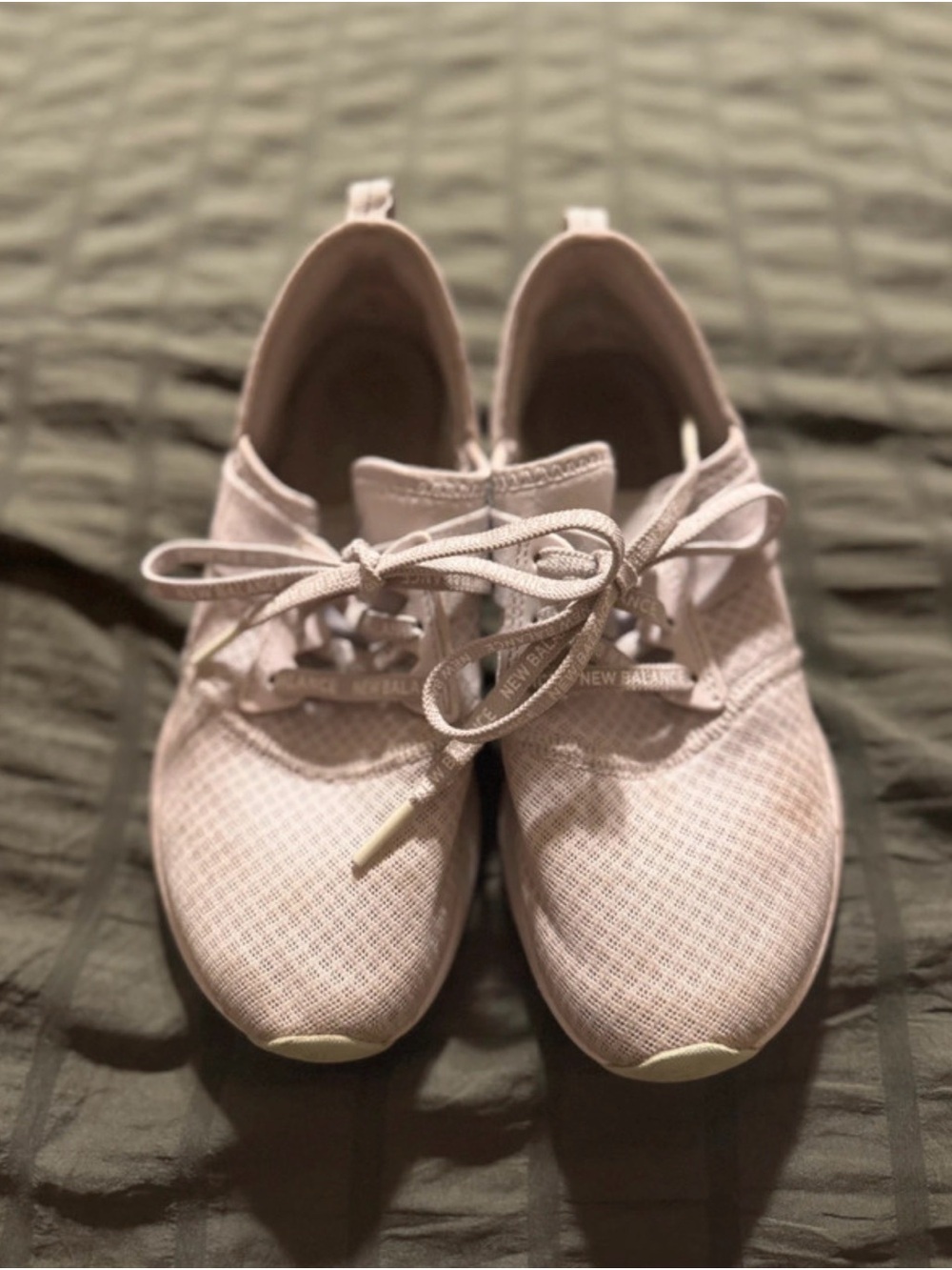 New Balance Women's Pale Pink Mesh Lace-Up Sneakers